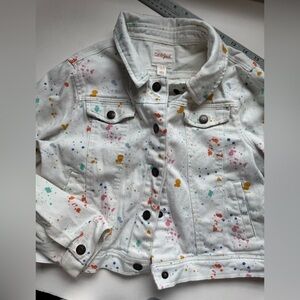 cat & Jack white paint splatter Jean jacket size 10/12